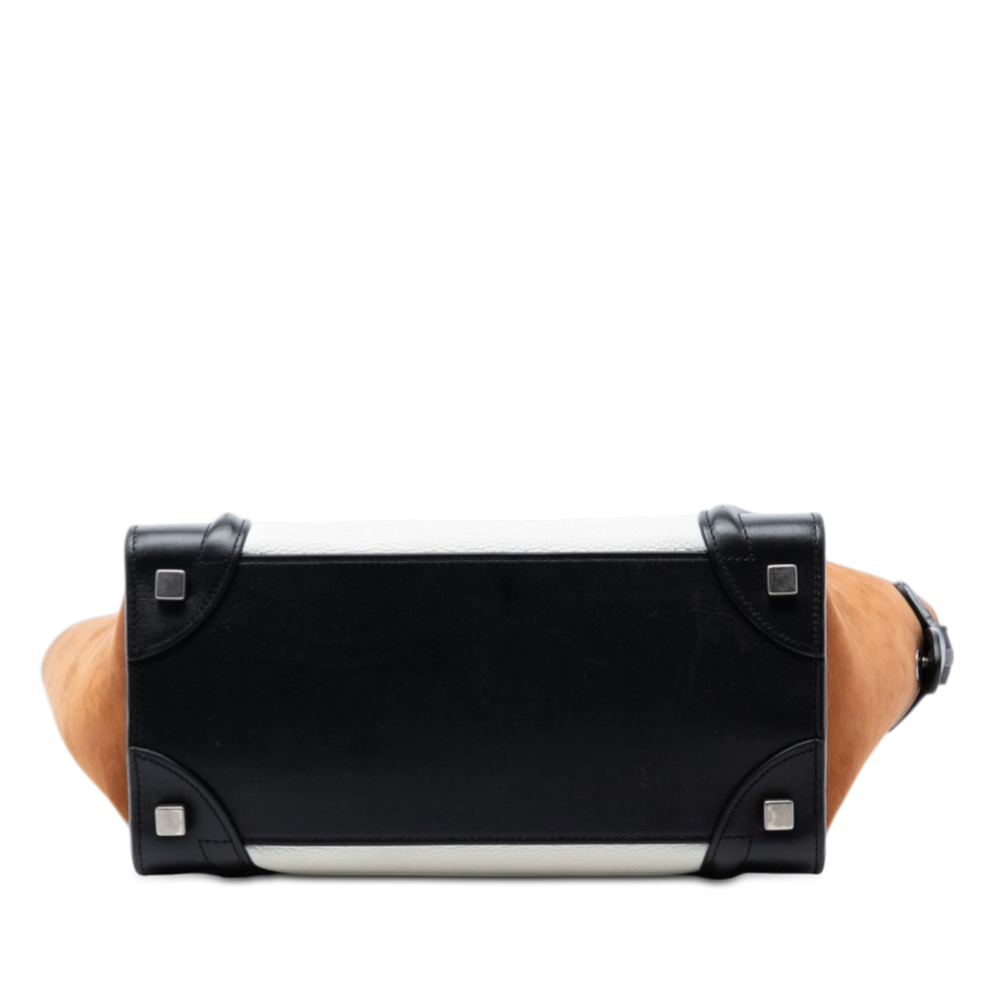 Pre-Loved Celine Micro Tricolor Nubuck and Calfskin Luggage Tote - Picture 3 of 7